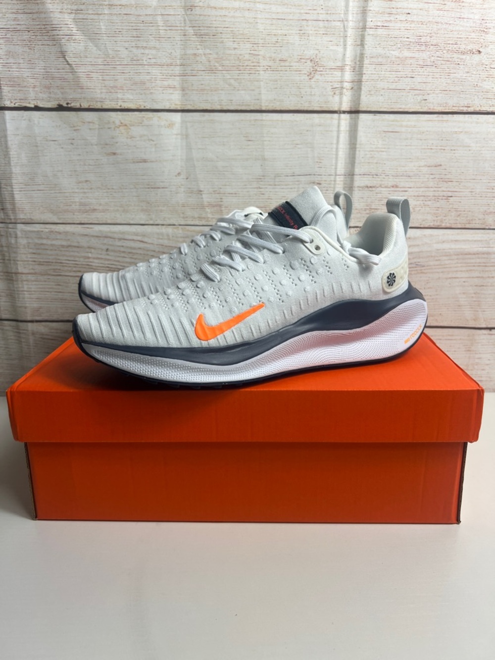 Nike White and Orange Athletic Runners